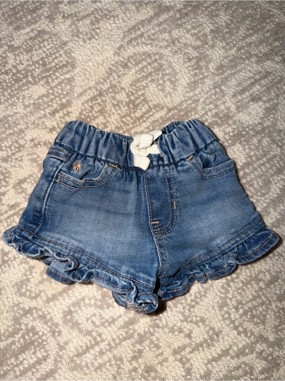 Baby Abercrombie Blue Denim Ruffle Shorts - Brand Unknown